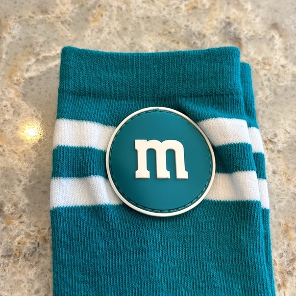 M&M teal knee high socks, One Size Fits most (9-11) - Picture 3 of 4